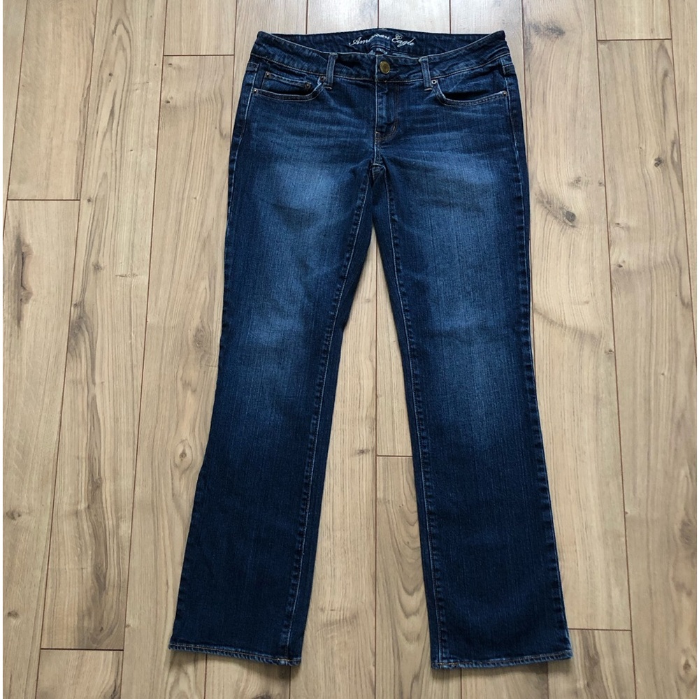 Women’s American Eagle Outfitters Stretch Straight Blue Denim Jeans size 8 short
